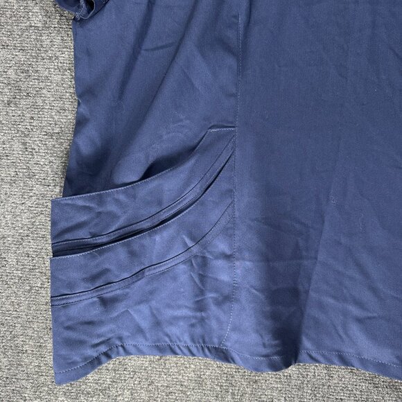 Urbane Ultimate Top Size 4XL Navy Blue Short Sleeve Pockets V Neck NEW - Picture 3 of 10